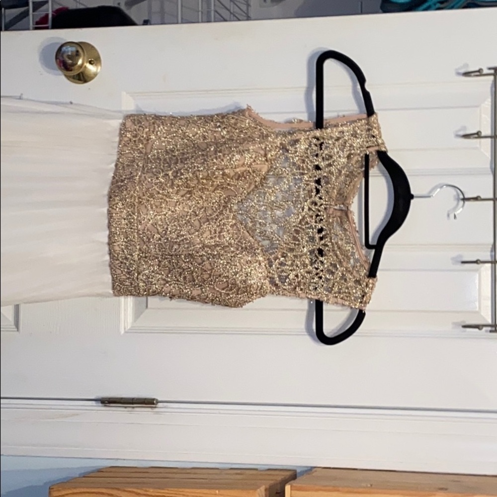 White and gold dress